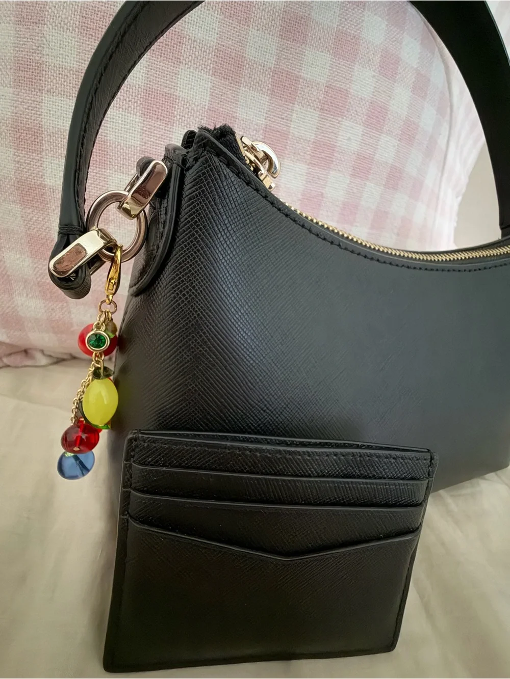 kate spade Black Leather Bag with Card Holder